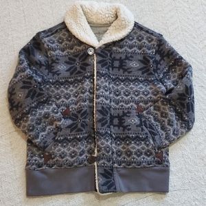 Land's End Sherpa Lined Cardigan size 5/6 Boys